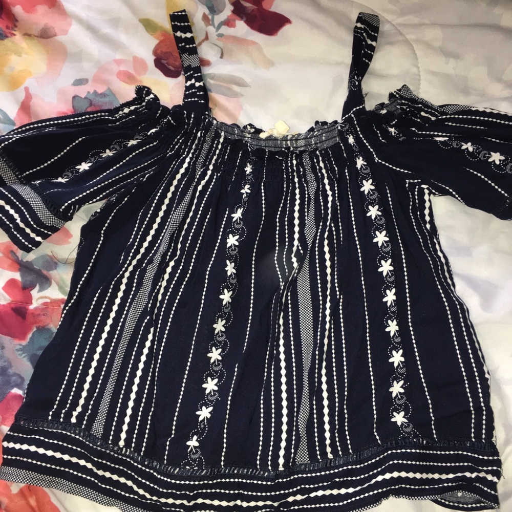 Multicolored off the shoulder blouse
